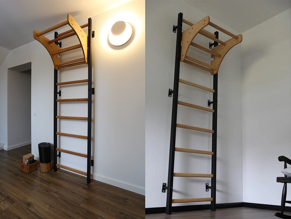 Drabinka gimnastyczna BENCHK 310B + Drążek profesjonalny sprzet sportowy bezpieczna wydajna do domu na silownie na sale fitness