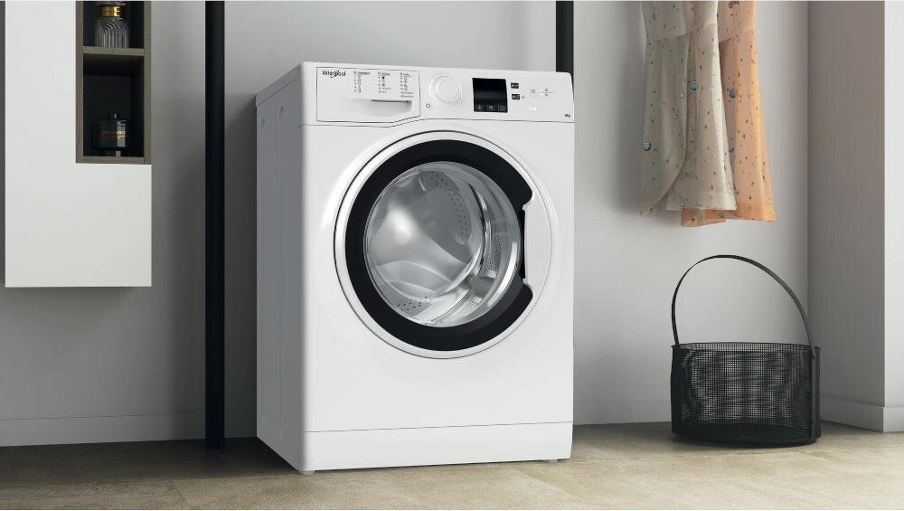 WHIRLPOOL WRBSS 6215 W EU pralka wąskie wymiary niewielkie pomieszczenie łazienka napełnianie góra