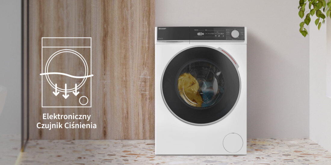 Pralka SHARP ES-NFH814CWA-PL 8 kg 1400 obr A OverFlow Protection Elektroniczny Czujnik Cisnienia