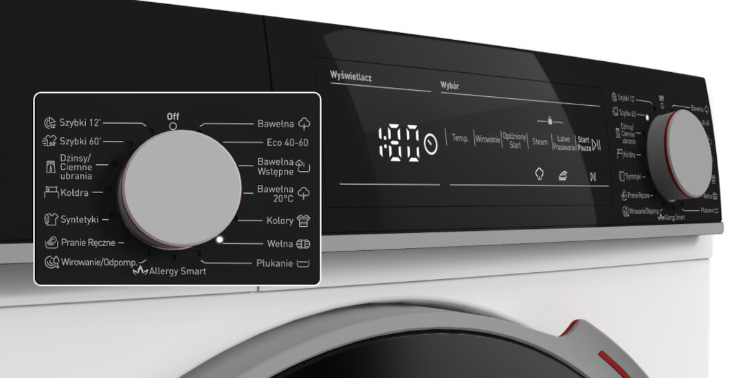 Pralka SHARP ES-NFH914CWA-PL 9 kg 1400 obr A A potrzeby preferencje 15 roznych programow