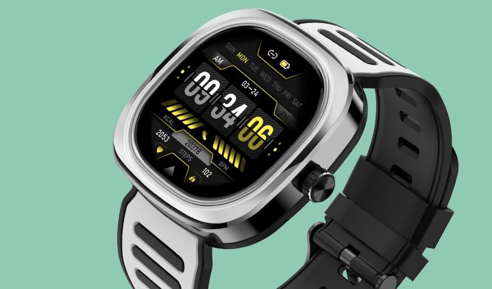 Smartwatch DOOGEE D11 ekran bateria czujniki zdrowie sport pasek ładowanie pojemność rozdzielczość łączność sterowanie krew puls rozmowy smartfon aplikacja