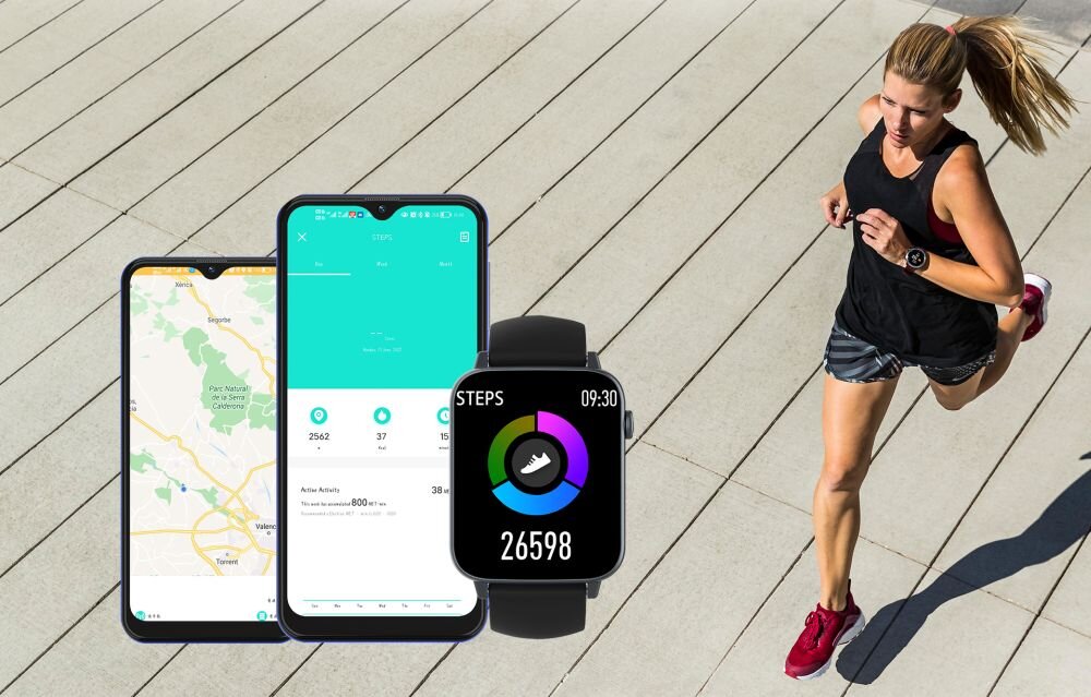 Smartwatch DOOGEE CS3 ekran bateria czujniki zdrowie sport pasek ładowanie pojemność rozdzielczość łączność sterowanie krew puls rozmowy smartfon aplikacja 