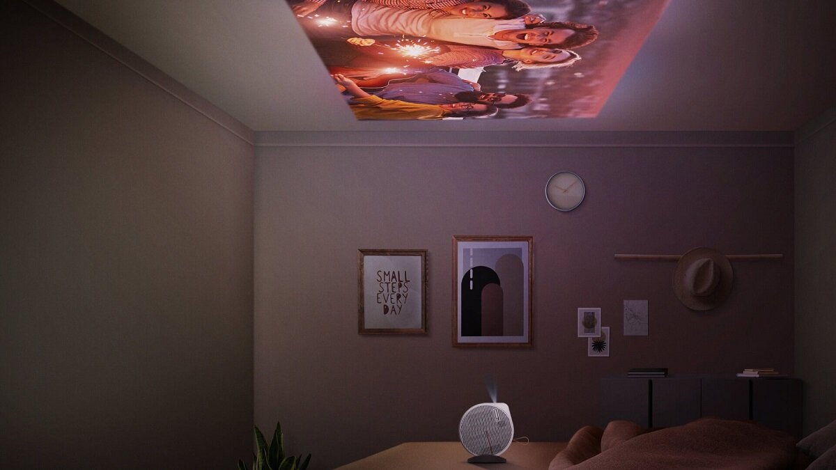 Projektor BENQ GV11 szybka instalacja zakres projekcji Google Android TV przenośny 200 ANSI lumenów Sterowanie telefonem Aplikacja BenQ Smart Control