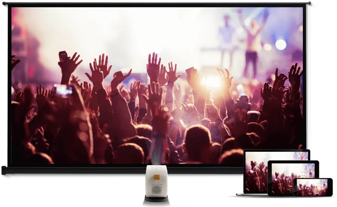 Projektor BENQ GV11 szybka instalacja zakres projekcji Google Android TV przenośny 200 ANSI lumenów Sterowanie telefonem Aplikacja BenQ Smart Control