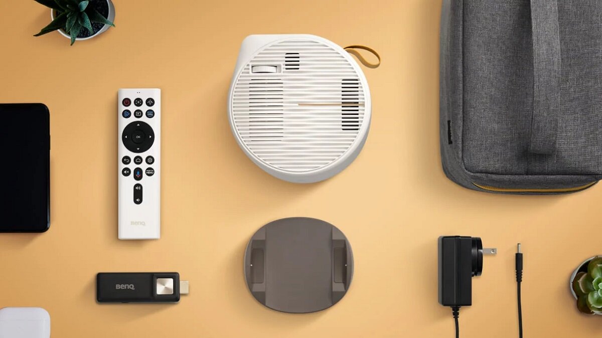 Projektor BENQ GV11 szybka instalacja zakres projekcji Google Android TV przenośny 200 ANSI lumenów Sterowanie telefonem Aplikacja BenQ Smart Control