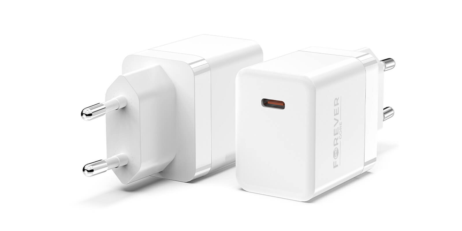Ładowarka sieciowa FOREVER Core 20W USB-C Biały Ładowarka sieciowa nowej generacji Wejście USB-C z technologią Power Delivery