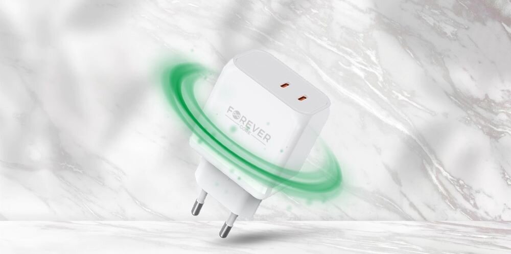 Ładowarka sieciowa FOREVER Core PD Smart 45W Biały 2 x USB-C z technologią Power Delivery