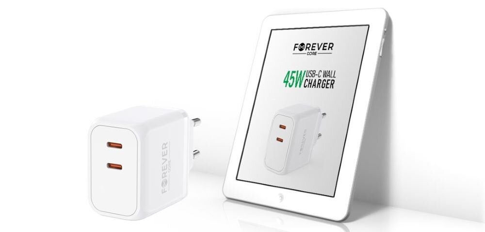 Ładowarka sieciowa FOREVER Core PD Smart 45W Biały Postaw na technologię