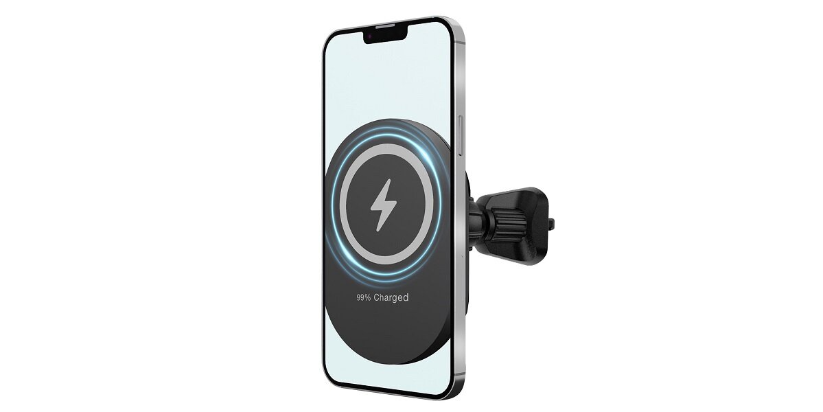 Forever CORE uchwyt samochodowy do kratki MagSecure MSH-140 z magnetycznym ładowaniem indukcyjnym 15W Akcesoria iPhone Apple magnes wydajność bezpieczeństwo