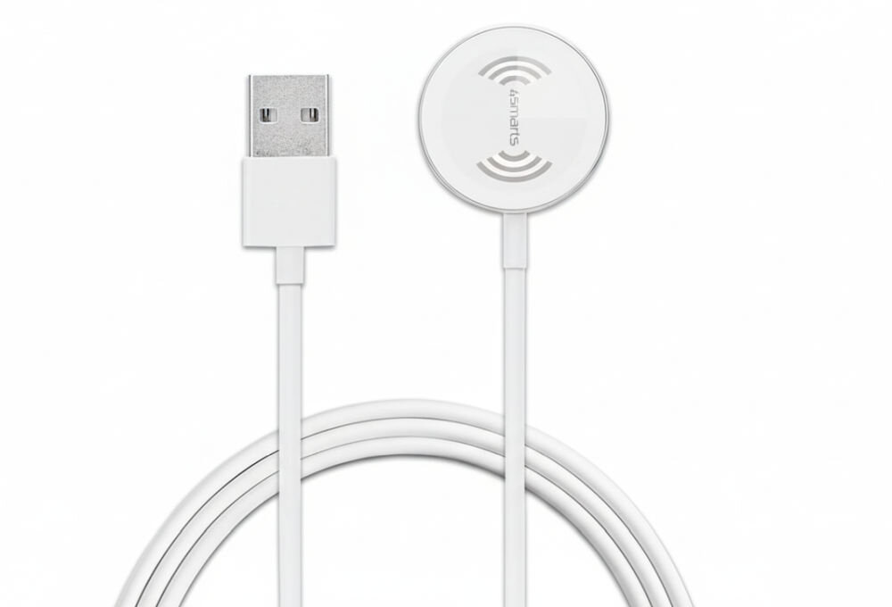 Ładowarka indukcyjna 4SMARTS VoltBeam Mini Biała szybkie ładowanie 2.5W bezpieczne ładowanie Apple Watch