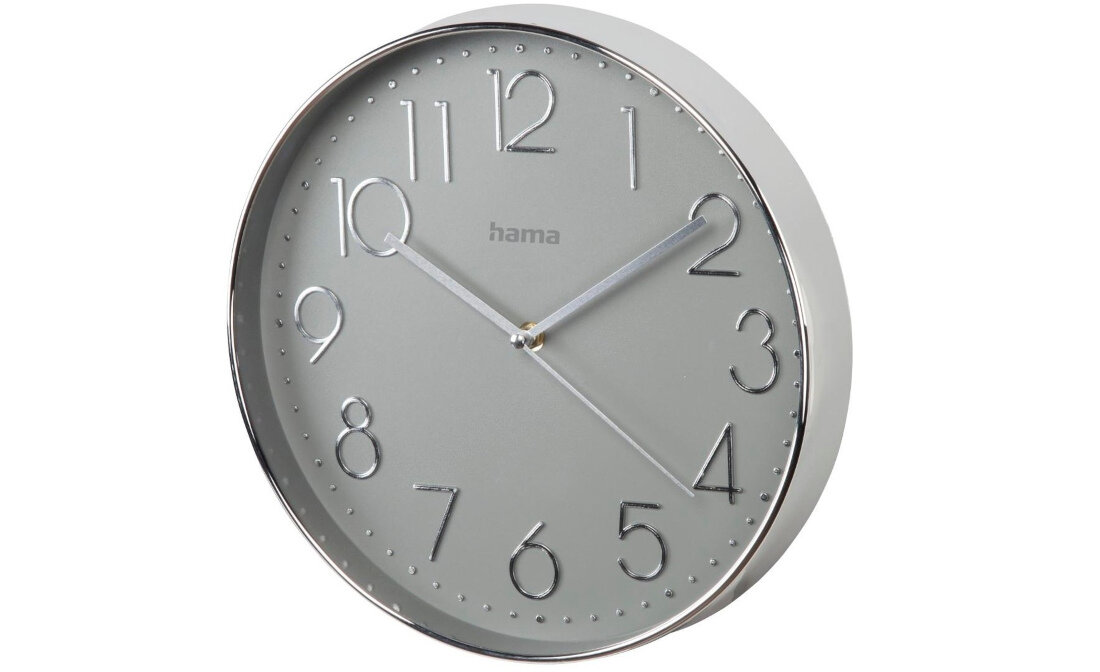 Zegar HAMA Elegante Srebrno-szary cicha praca