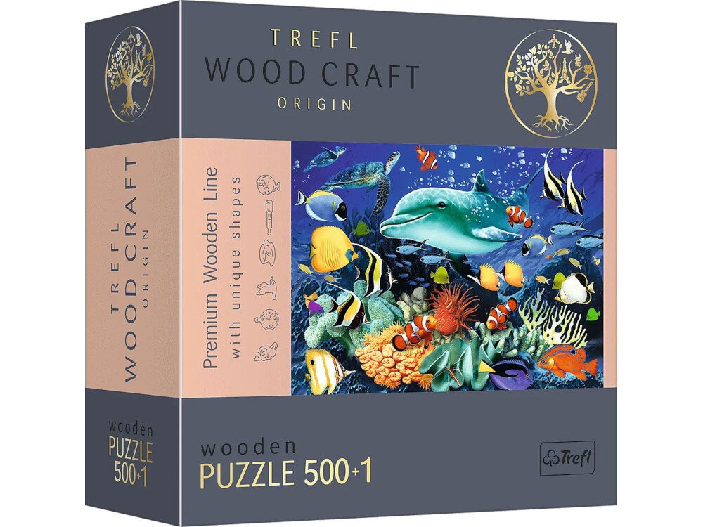 Puzzle TREFL Wood Craft Morskie zycie 20153 (500 elementow) ekologiczne przyjazne srodowisku