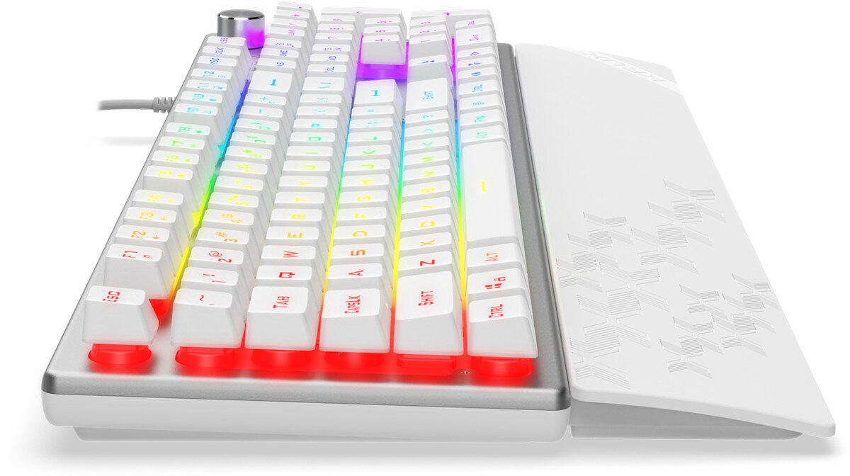 Klawiatura KRUX Frost Silver RGB klawisze z oblsuga makr