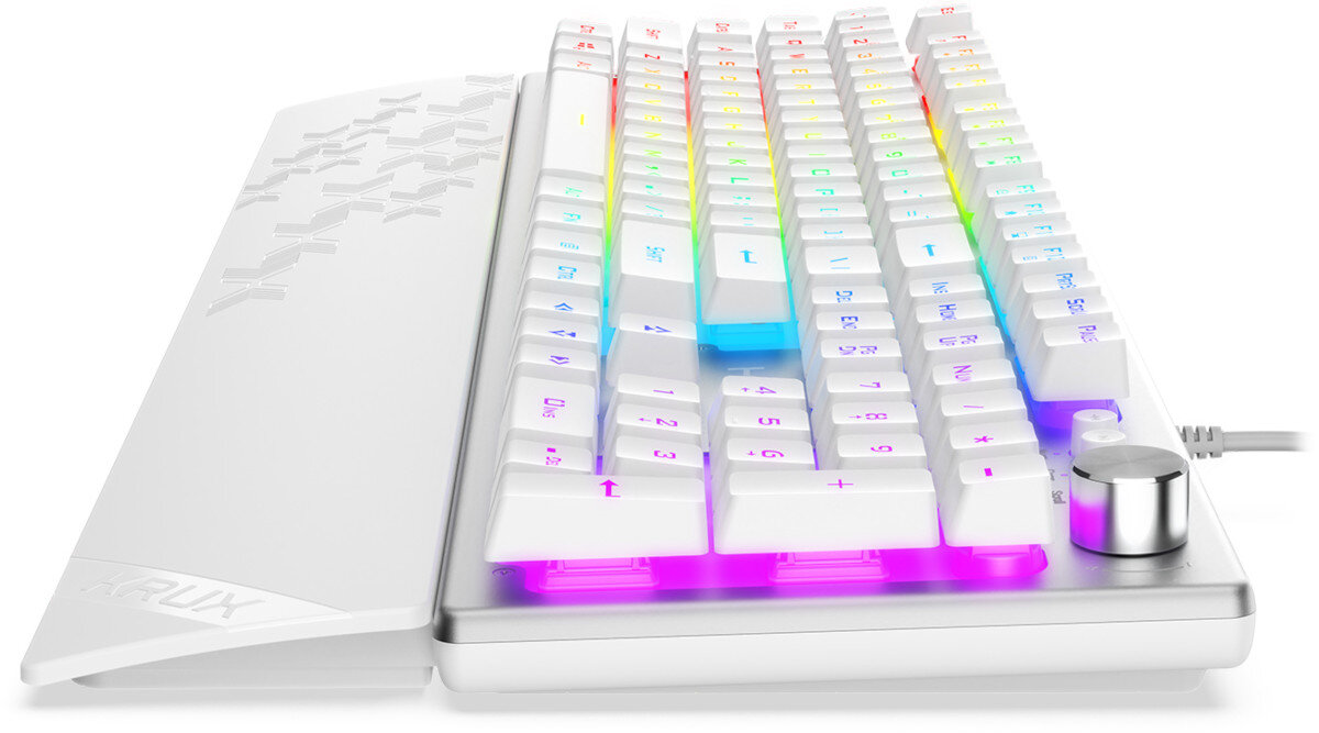 Klawiatura KRUX Frost Silver RGB elegancki design