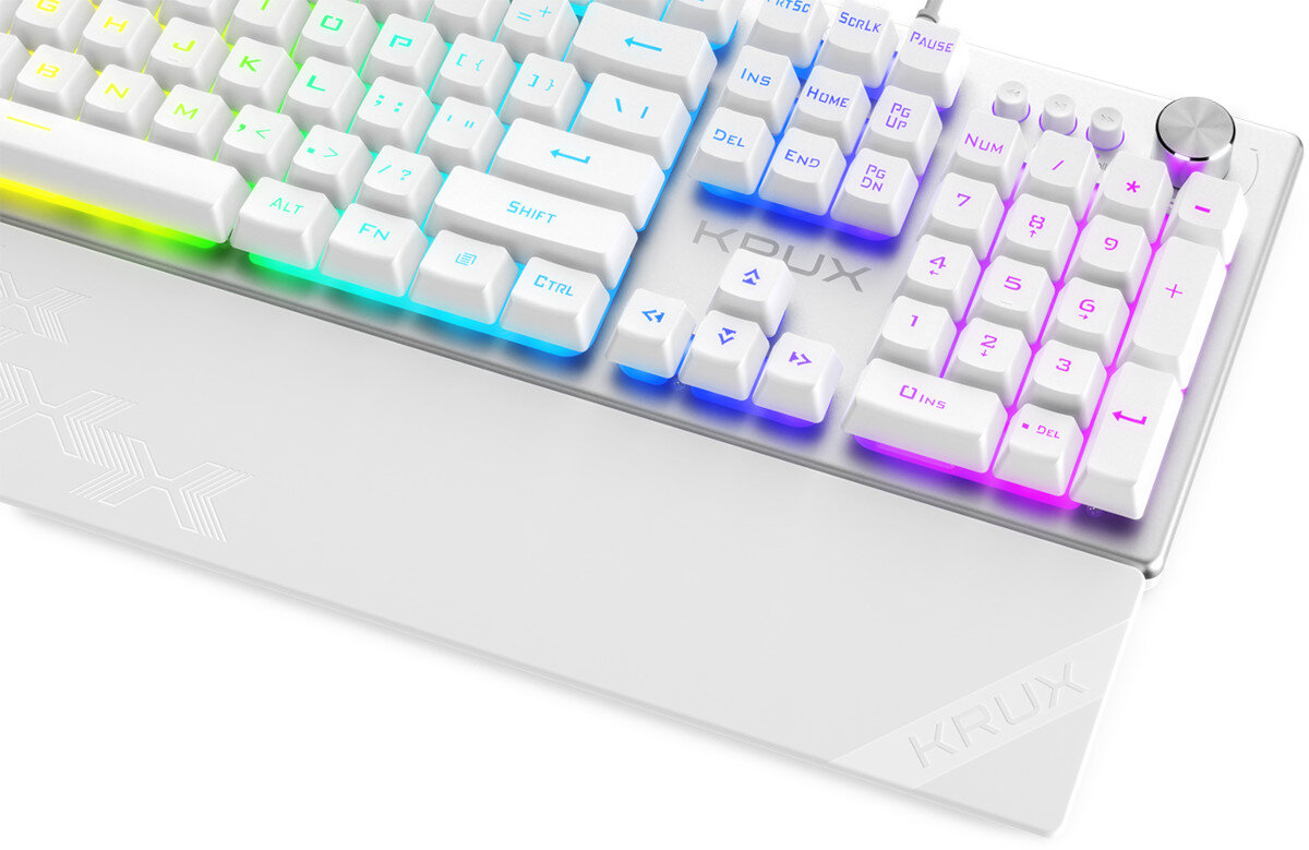 Klawiatura KRUX Frost Silver RGB wielofunkcyjne pokretlo