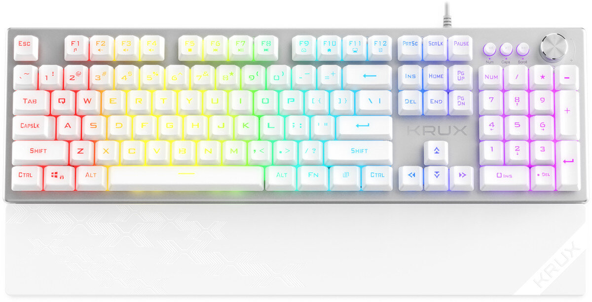 Klawiatura KRUX Frost Silver RGB regulowane podswietlenie RGB