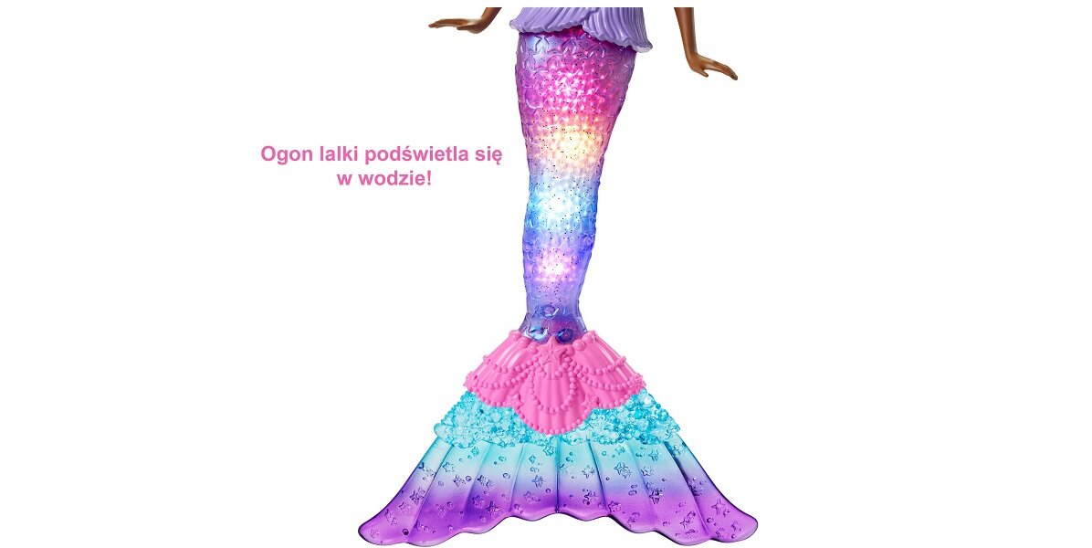 Lalka Barbie Dreamtopia Syrenka Migoczące światełka HDJ37 Świecąca prezent dziewczynka woda ogon towarzyszka przygody Niezwykła wygląd