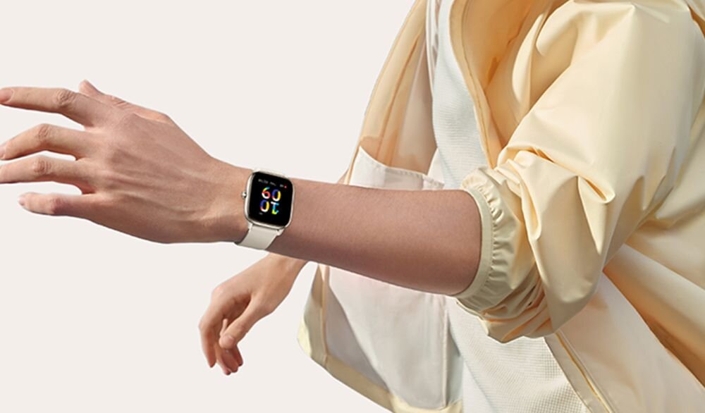 Smartwatch AMAZFIT GTS 4 mini ekran bateria czujniki zdrowie sport pasek ładowanie pojemność rozdzielczość łączność sterowanie krew puls rozmowy smartfon aplikacja