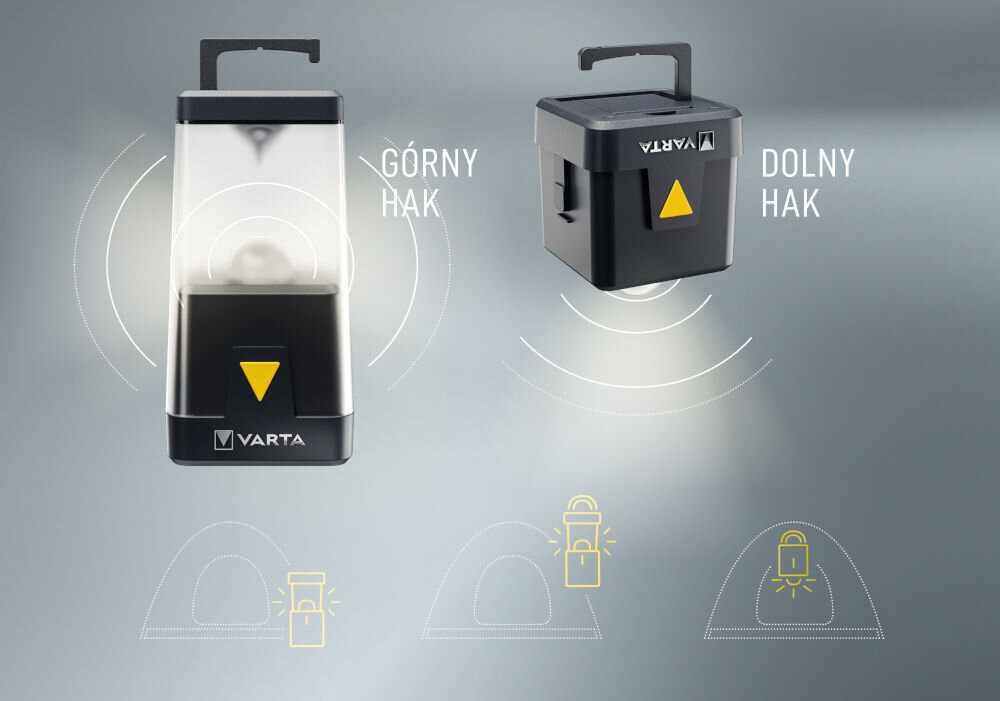 Latarka czołowa VARTA Outdoor Ambiance L30RH czas pracy zasilanie haki