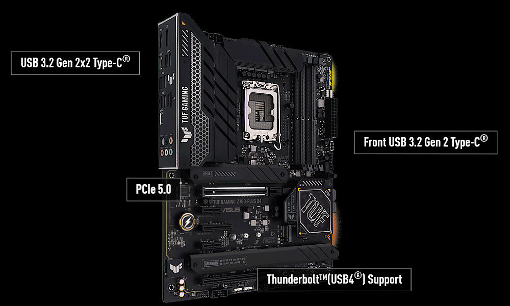 Płyta główna ASUS Tuf Gaming Z790-Plus WiFi - Szybkie złącza M.2 i USB