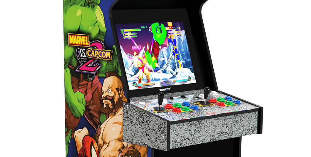 Konsola ARCADE1UP Marvel vs Capcom 2 retro budowa efekty grafika gracze możliwości jakość