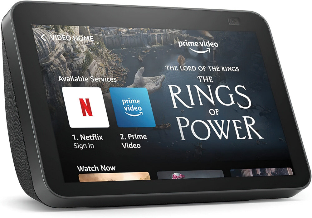 AMAZON Echo Show 8 (2 gen.) Grafitowy w grafitowym kolorze dotykowy ekran wysokiej jakości dźwięk wspaniały obraz aparat 13 MP