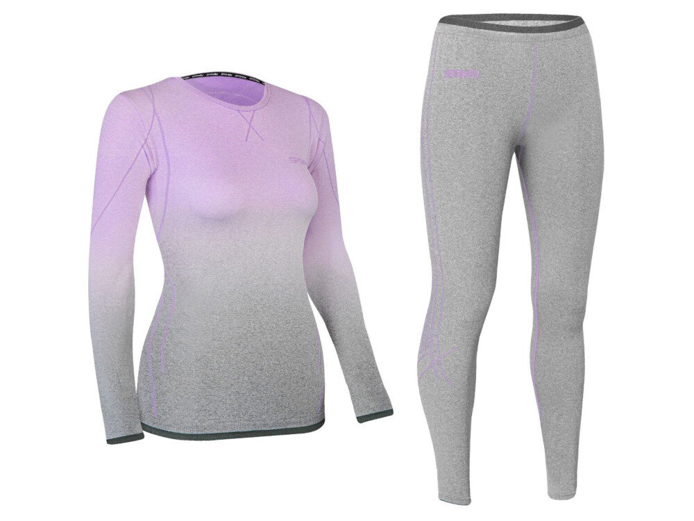 Bielizna termoaktywna SPOKEY Flora Set (rozmiar L-XL) Fioletowo-szary zimowa komfort zimowych wypraw modne nowoczesne rozwiązanie