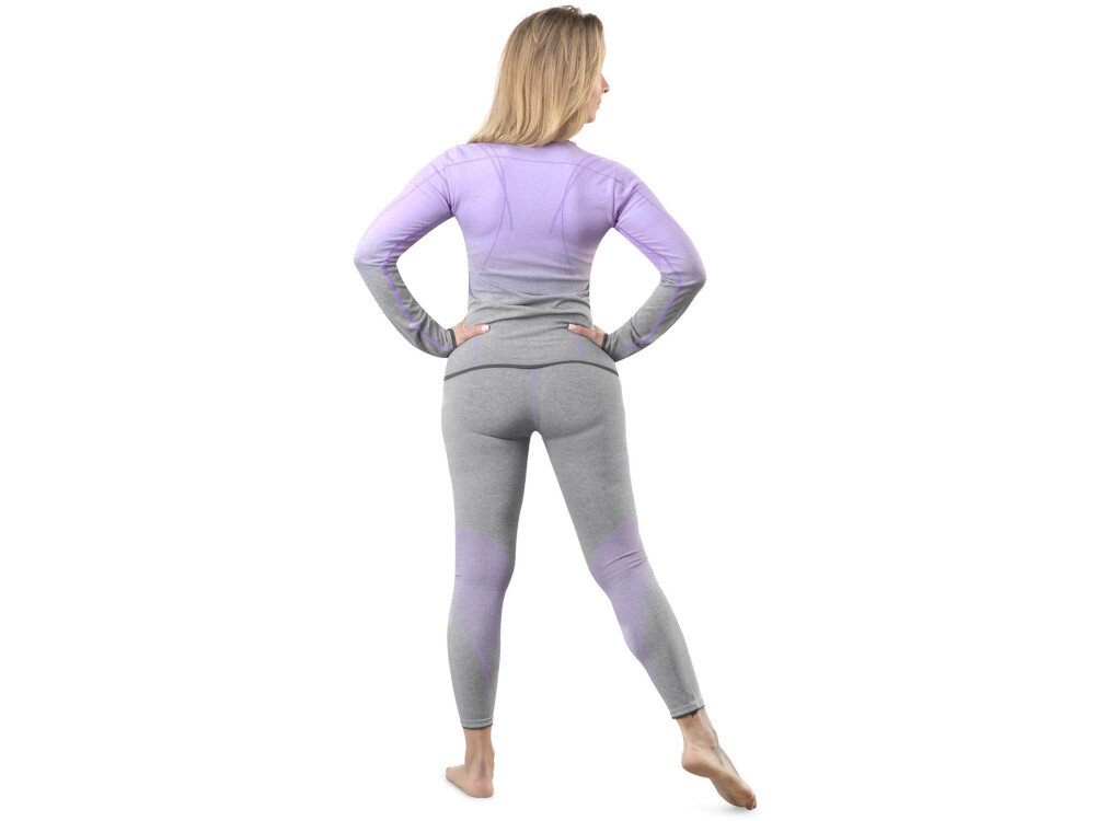 Bielizna termoaktywna SPOKEY Flora Set (rozmiar L-XL) Fioletowo-szary w zestawie długie spodnie koszulka z długim rękawem kolor fioletowo-szary rozmiar L-XL