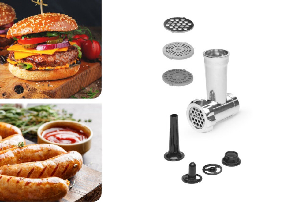 Robot kuchenny planetarny CONCEPT RM7510 Element Digi (1200W) z blenderem kielichowym i maszynka do miesa przystawka do nadziewania kielbas