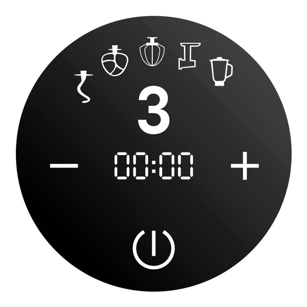 Robot kuchenny planetarny CONCEPT RM7510 Element Digi (1200W) z blenderem kielichowym i maszynka do miesa Cyfrowe sterowanie dotykowe timer latw obsluga
