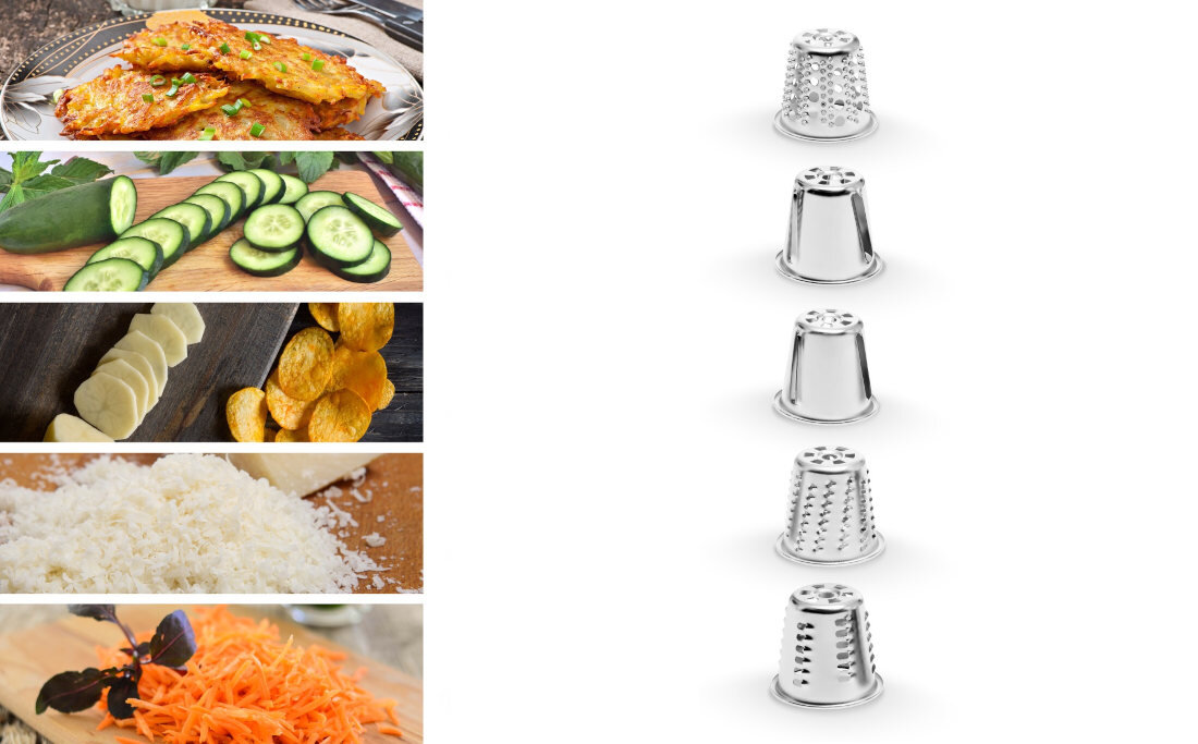 Robot kuchenny planetarny CONCEPT RM7510 Element Digi (1200W) z blenderem kielichowym i maszynka do miesa Tarka do tarcia grubego i drobnego