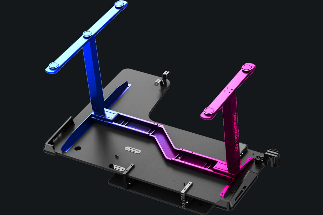 Biurko ULTRADESK Winger Czarny szczegóły wzmocnienie stabilność