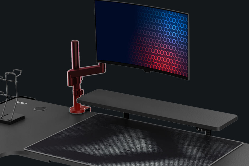 Biurko ULTRADESK Winger Czarny stabilność uchwyt