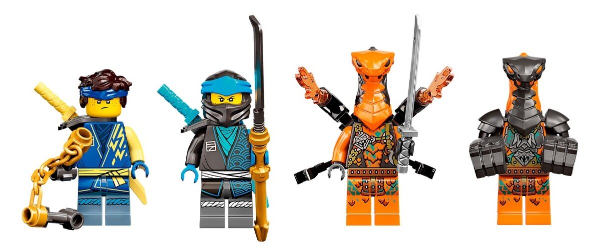 LEGO Ninjago Wyścigówka EVO Jaya i Nyi 71776 
Bohaterowie ninja kontra wężowi wojownicy