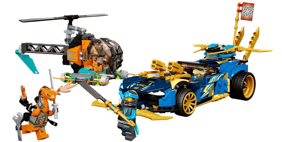 LEGO Ninjago Wyścigówka EVO Jaya i Nyi 71776 Trzy pojazdy