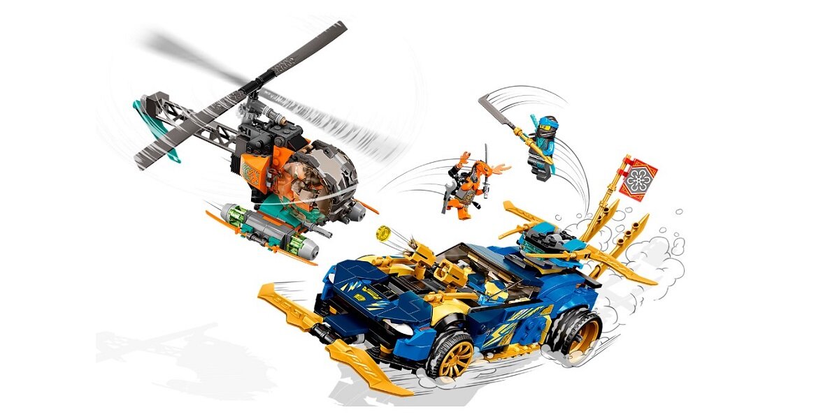 LEGO Ninjago Wyścigówka EVO Jaya i Nyi 71776 Pomoc w rozwoju życiowych umiejętności

