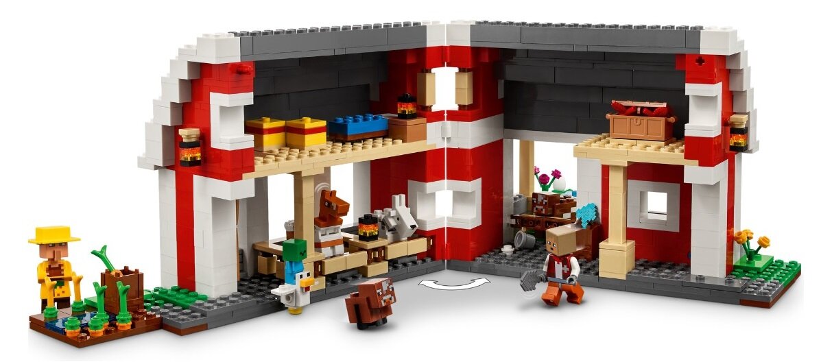 LEGO Minecraft Czerwona stodoła 21187 Otwórz ją