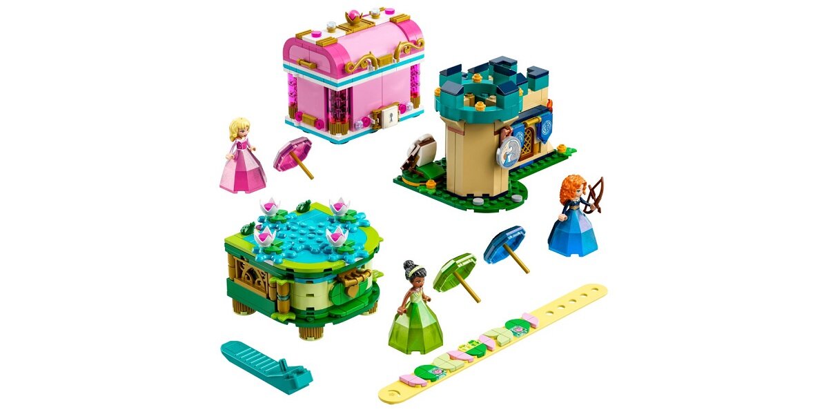 LEGO Disney Princess Zaklęte twory Aurory, Meridy i Tiany 43203 Wiele korzyści