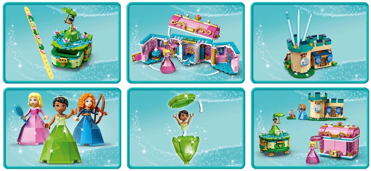 LEGO Disney Princess Zaklęte twory Aurory, Meridy i Tiany 43203 Pomysłowy prezent