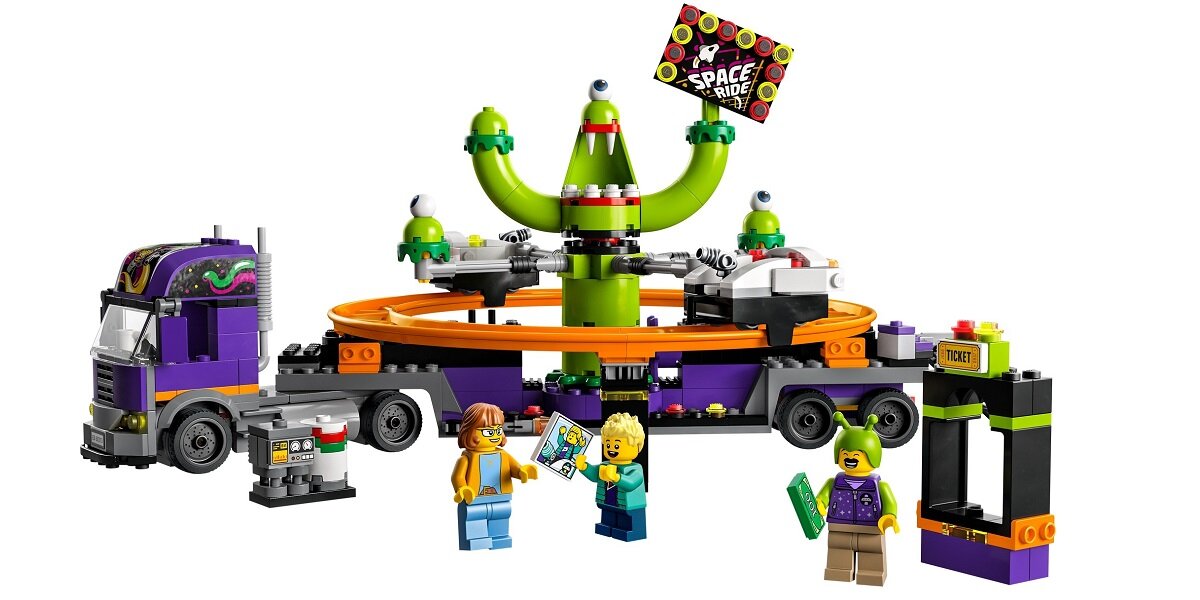 LEGO City Ciężarówka z kosmiczną karuzelą 60313 Odkrywanie świata przez zabawę