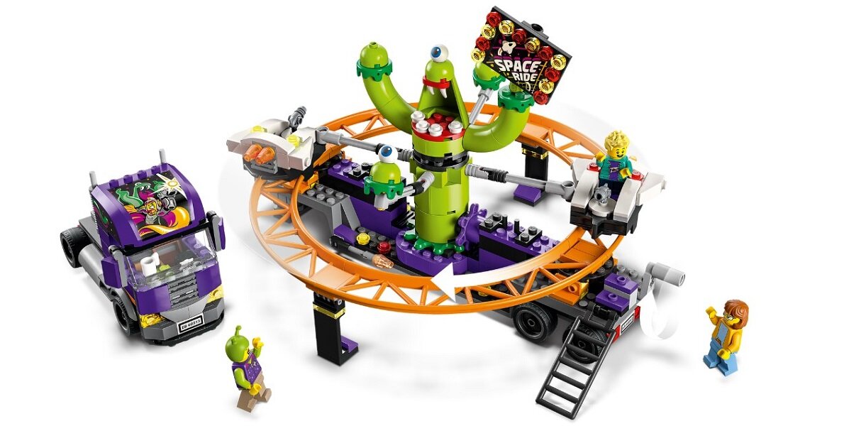 LEGO City Ciężarówka z kosmiczną karuzelą 60313 Zabawa napędzana wyobraźnią
