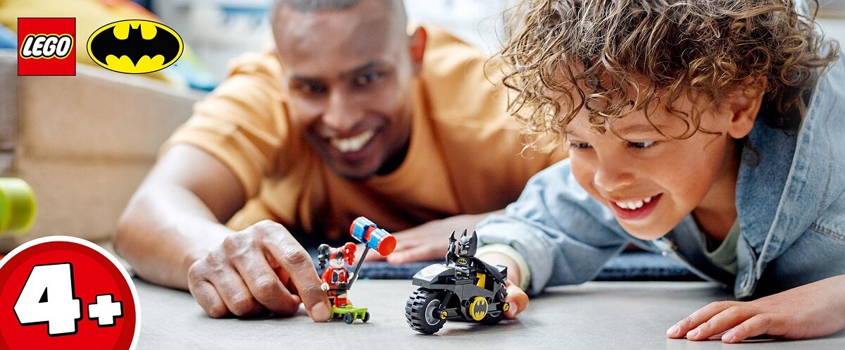 LEGO DC Batman kontra Harley Quinn 76220 dziecko kreatywność zabawa nauka rozwój klocki figurki minifigurki jakość tradycja konstrukcja nauka wyobraźnia role jakość bezpieczeństwo wyobraźnia budowanie pasja hobby funkcje instrukcje