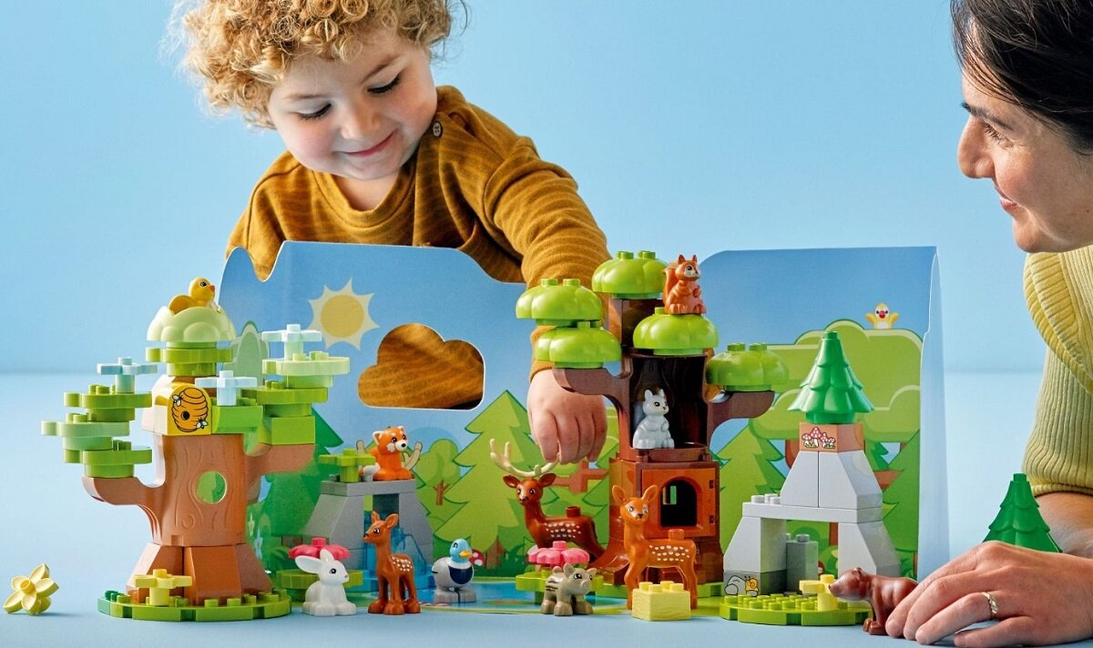 LEGO Duplo Dzikie zwierzęta Europy 10979 Zapoznaj przedszkolaki z europejską fauną Swobodna zabawa dla małych odkrywców