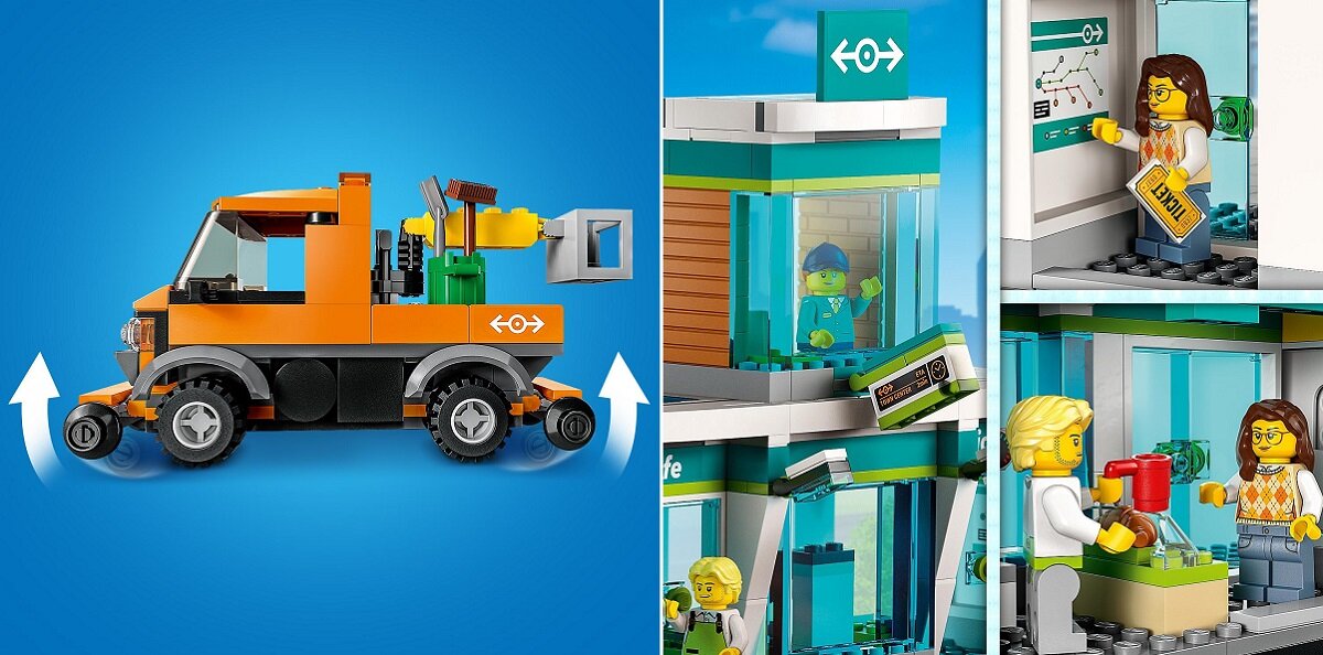 LEGO City Dworzec kolejowy 60335 Zabawkowy terminal do zbudowania dla dzieci