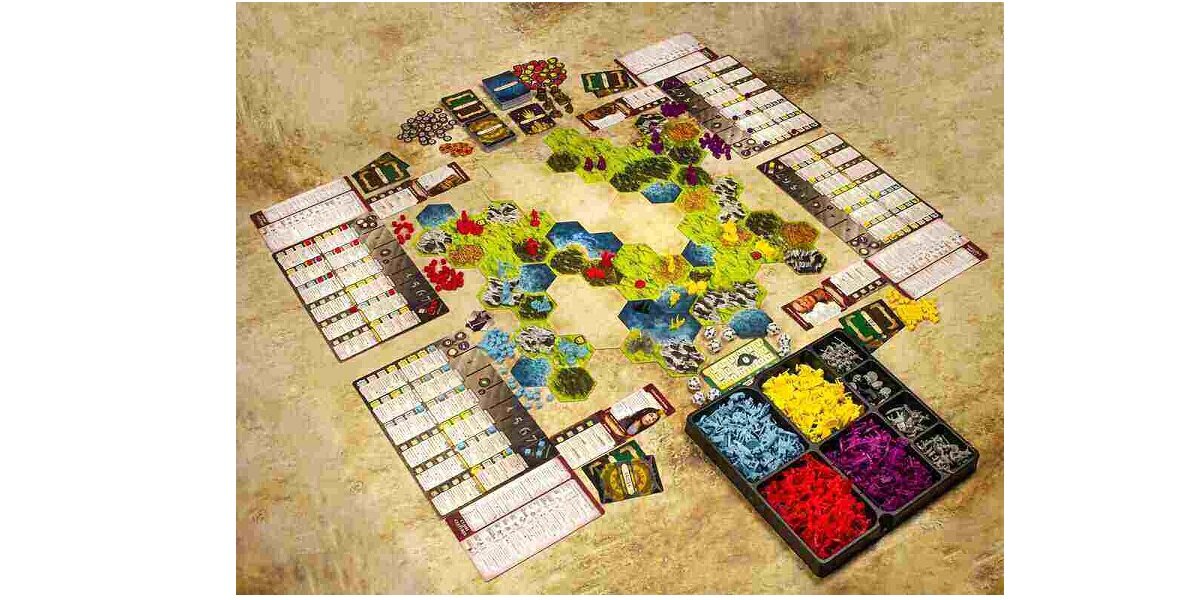 Gra planszowa PORTAL GAMES Clash of Cultures Monumentalna edycja cywilizacje współpraca żetony figurki strategia historia dominacja karty plansza dzieci młodzież teren odkrycia przywódca frakcje Rzymianie Aztekowie