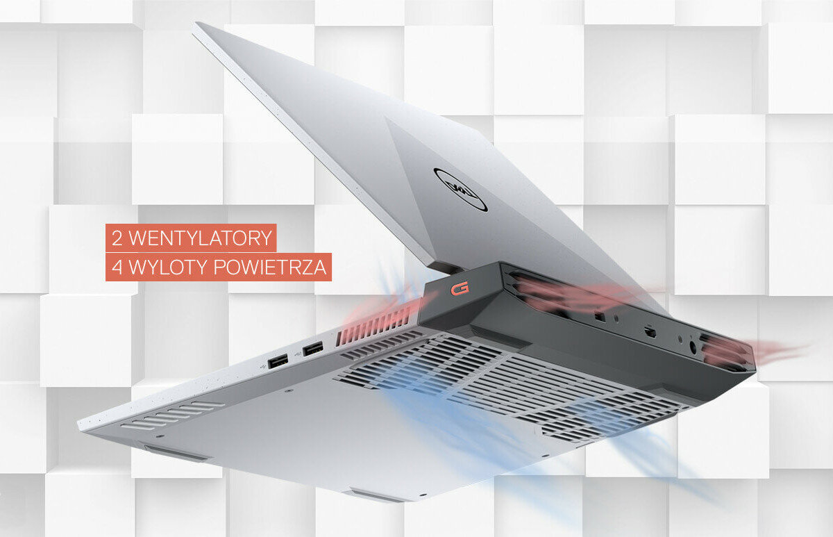 Laptop DELL G15 5515-3537 efektywny system chlodzenia