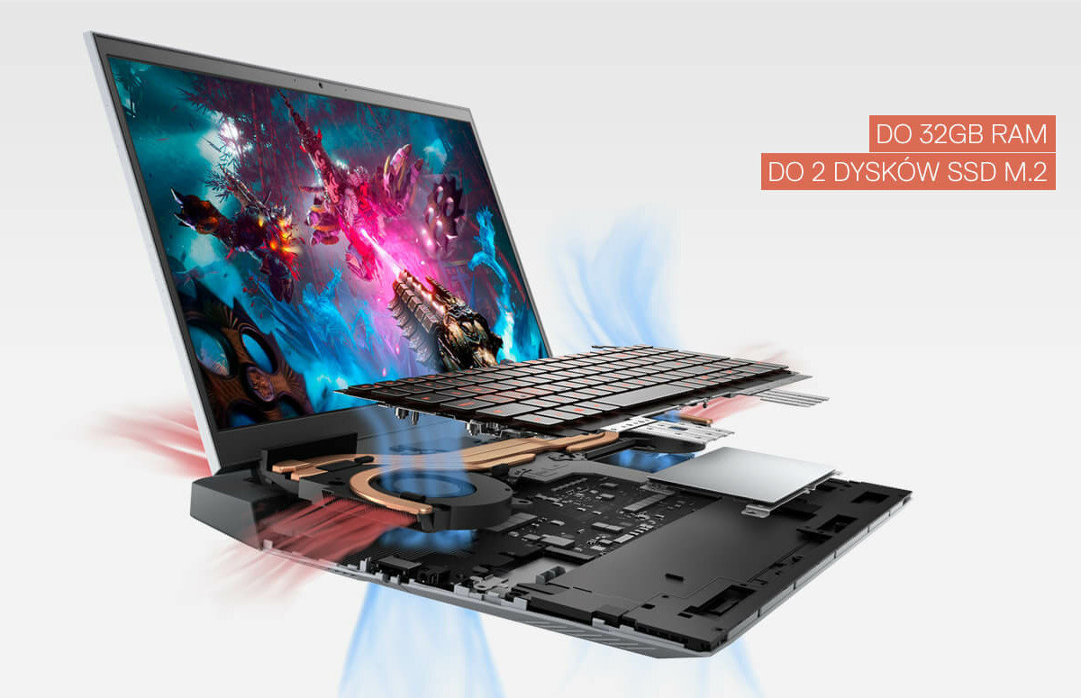 Laptop DELL G15 5515-3537 mozliwosc rozbudowy laptopa