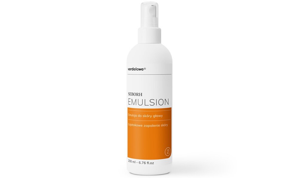 Emulsja VERDELOVE Seborh do skóry głowy 200 ml równomierne zastosowanie, na suchą skórę głowy, stosować co drugi dzień