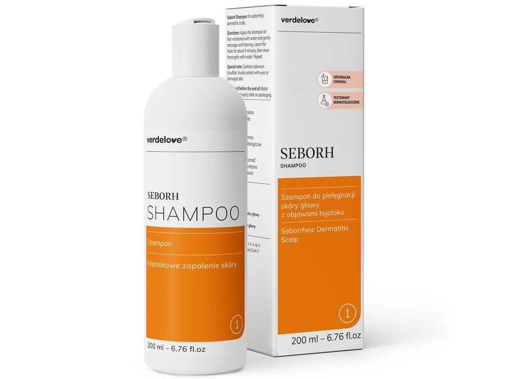 Szampon VERDELOVE Seborh Na łojotokowe zapalenie skóry 200 ml oczyszczanie skóry głowy, działanie przeciwgrzybicze, elominacja przyczyn ŁZS