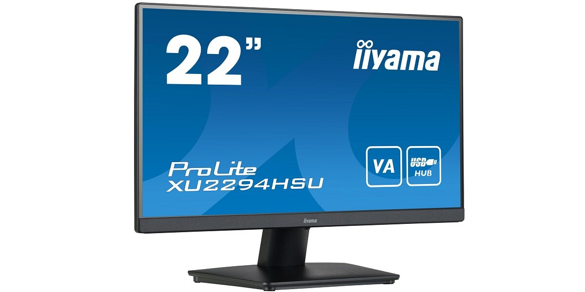 Monitor IIYAMA ProLite XU2294HSU-B2 21.5 1920x1080px 1 ms ekran Proporcje Przekątna Przekątna Rozdzielczość wymiary technologie matryca VESA odświeżanie jasność Kontrast dom biuro praca rozrywka głośniki pochylenie regulacja